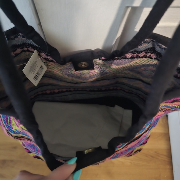 Colorful Patterned WovenTote Bag - Picture 3 of 3